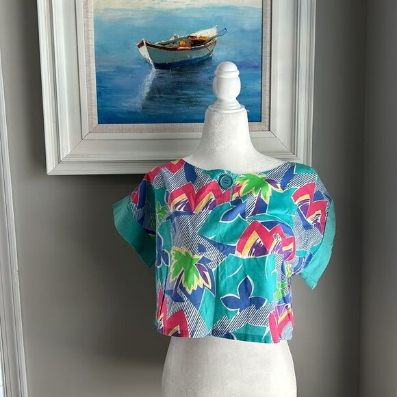 Vintage Tops - Vintage 80s Ocean Pacific Hawaii Barbie Crop Shortsleeve Top